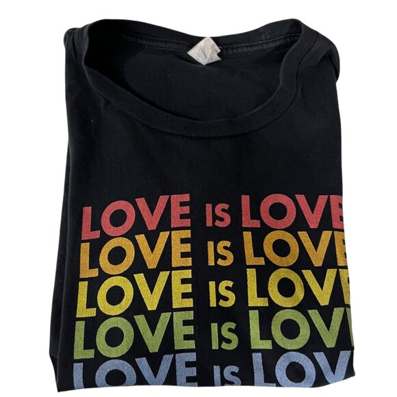 Port & Company Love Is Love Pride Black T-Shirt With Multicolor Print - Picture 7 of 7